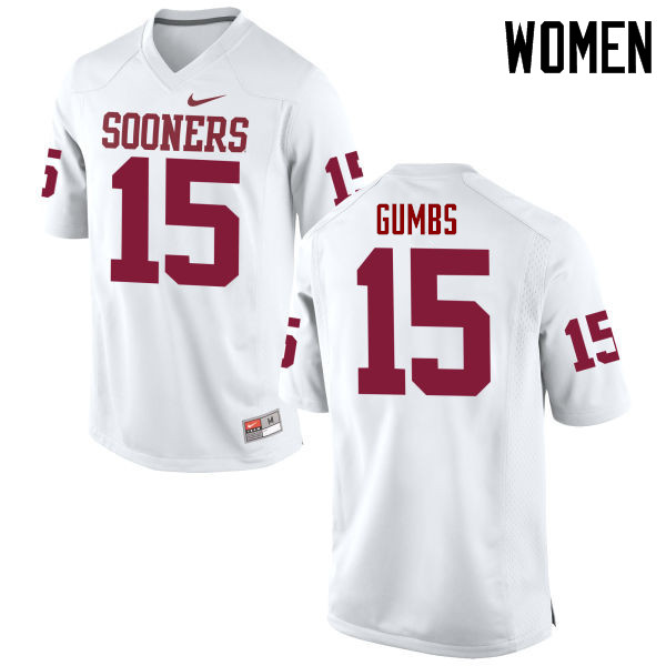 Women Oklahoma Sooners #15 Addison Gumbs College Football Jerseys Game-White